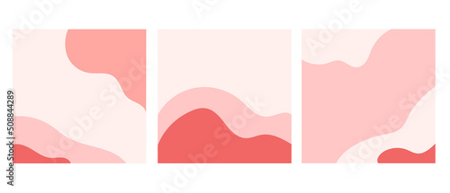 Vector set of abstract backgrounds with space for text in red and pink colors. Banners and templates for posters, cover designs. © Nataliia Shelyaga
