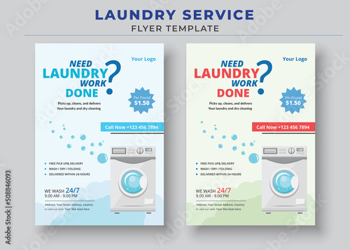 Need laundry work done poster, Laundry Service Flyer Template, Dry cleaner Flyer, Poster brochure design, Vector Editable and Print ready