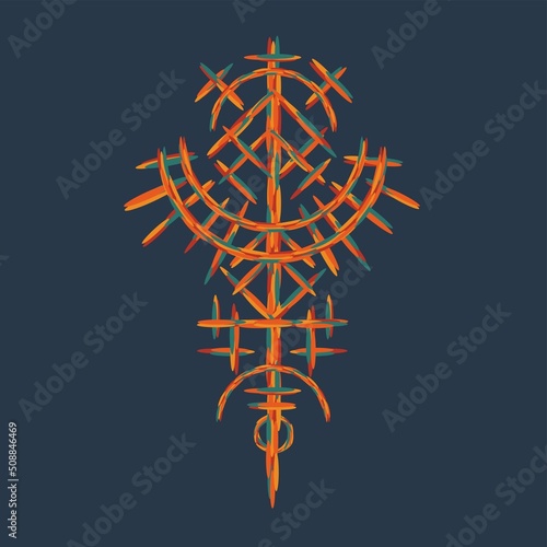 Scandinavian viking color grunge symbol