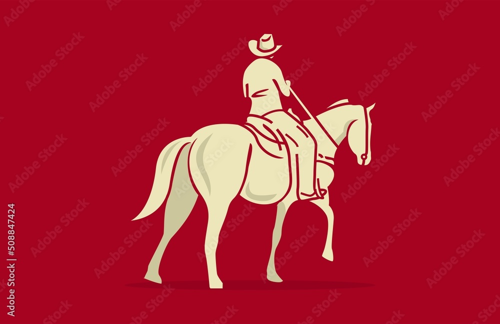 Vector Man Riding Horse Illustration Vector Man Riding Horse Illustration