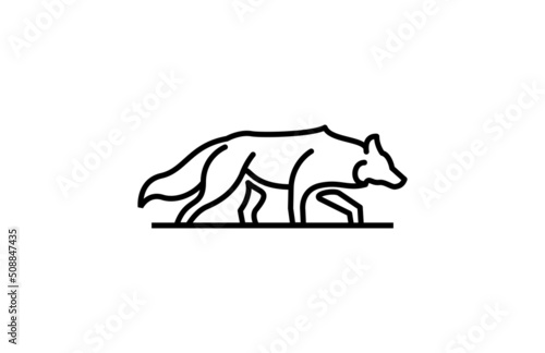 Vector Line Art Dog Wolf Illustration