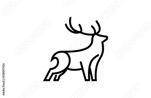 Vector Line Art Deer Illustration