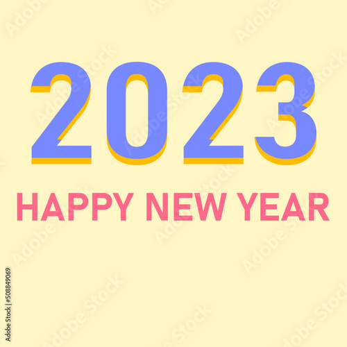 Happy New Year 2023 text.New year idea concept.