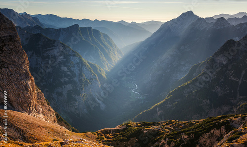 Kriski Podi in the heart of the Julian Alps mountains in Slovenia