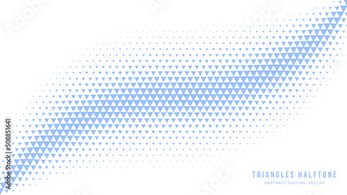 Photo Triangles Halftone Geometric Pattern Vector Smooth Curved Border White Blue Abstract Background
