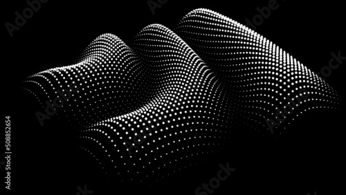 Sinusoidal formula distortion sine wave and waveform. Graph of a 3d function space in three-dimensional coordinates. Science simple detailed volume drip drop background.