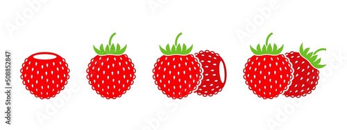 Strawberry logo.  Isolated strawberry on white background