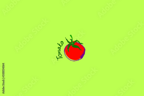 Red tomato symbol. Tomatoes vector coal drawing. Organic tomato Illustration for seed label, packaging design catchup, banner farmers market. Vegetarian food icon for logo restaurant design or badge.