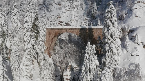 Winter in Greece mountain forest 4K Full HD aerial footage