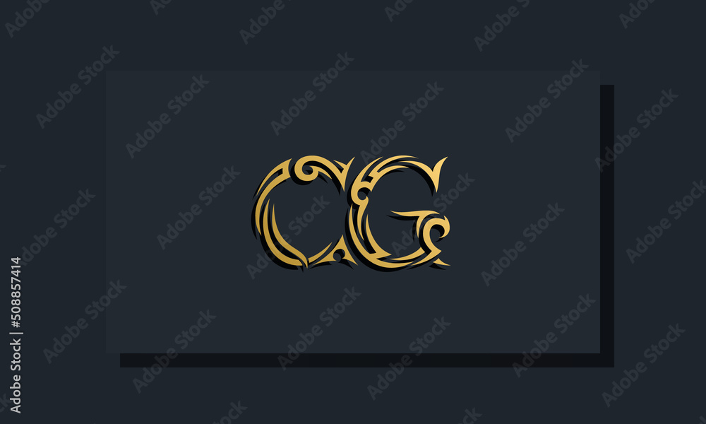 Luxury initial letters CG logo design. It will be use for Restaurant, Royalty, Boutique, Hotel, Heraldic, Jewelry, Fashion and other vector illustration