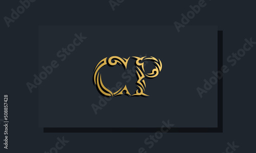 Luxury initial letters CP logo design. It will be use for Restaurant  Royalty  Boutique  Hotel  Heraldic  Jewelry  Fashion and other vector illustration
