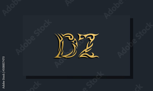 Luxury initial letters DZ logo design. It will be use for Restaurant, Royalty, Boutique, Hotel, Heraldic, Jewelry, Fashion and other vector illustration