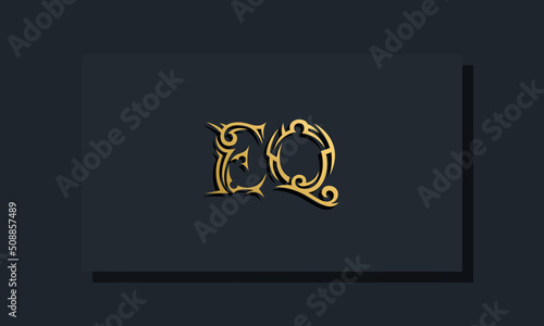 Luxury initial letters EQ logo design. It will be use for Restaurant, Royalty, Boutique, Hotel, Heraldic, Jewelry, Fashion and other vector illustration