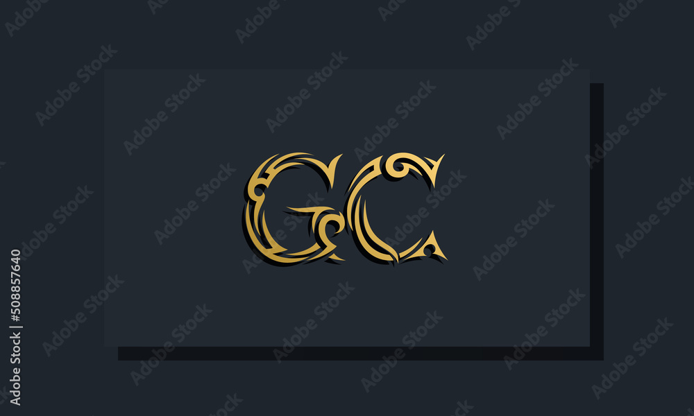 Luxury initial letters GC logo design. It will be use for Restaurant, Royalty, Boutique, Hotel, Heraldic, Jewelry, Fashion and other vector illustration