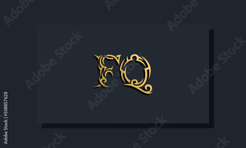 Luxury initial letters FQ logo design. It will be use for Restaurant, Royalty, Boutique, Hotel, Heraldic, Jewelry, Fashion and other vector illustration