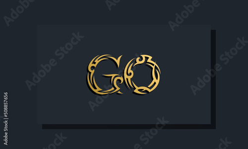 Luxury initial letters GO logo design. It will be use for Restaurant, Royalty, Boutique, Hotel, Heraldic, Jewelry, Fashion and other vector illustration