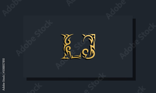 Luxury initial letters LJ logo design. It will be use for Restaurant, Royalty, Boutique, Hotel, Heraldic, Jewelry, Fashion and other vector illustration