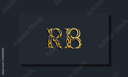 Luxury initial letters RB logo design. It will be use for Restaurant, Royalty, Boutique, Hotel, Heraldic, Jewelry, Fashion and other vector illustration