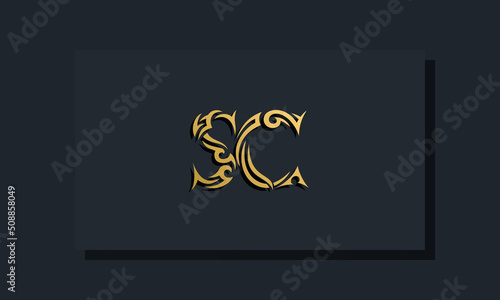 Luxury initial letters SC logo design. It will be use for Restaurant, Royalty, Boutique, Hotel, Heraldic, Jewelry, Fashion and other vector illustration