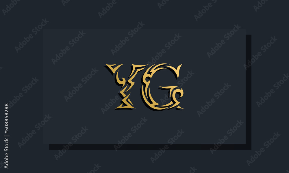 Luxury initial letters YG logo design. It will be use for Restaurant, Royalty, Boutique, Hotel, Heraldic, Jewelry, Fashion and other vector illustration