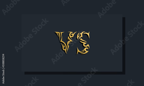 Luxury initial letters VS logo design. It will be use for Restaurant, Royalty, Boutique, Hotel, Heraldic, Jewelry, Fashion and other vector illustration