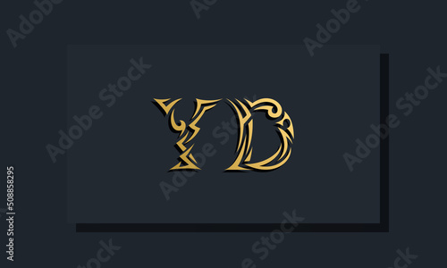 Luxury initial letters YD logo design. It will be use for Restaurant, Royalty, Boutique, Hotel, Heraldic, Jewelry, Fashion and other vector illustration photo