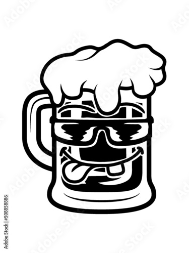 Bier Maßkrug Cooles Gesicht 