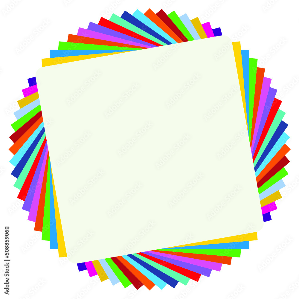 Fototapeta premium Colorful frame vector. Note paper with pop art colors.