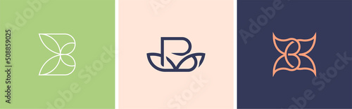 Photography Set of three butterfly vector logos