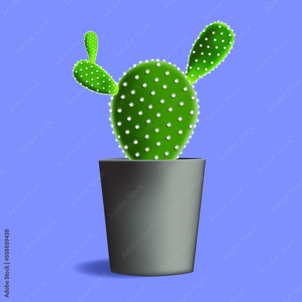 Catus in the grey pot. Cactus is blooming. design vector illustration. Catus in the grey pot. Cactus is blooming. design vector illustration.