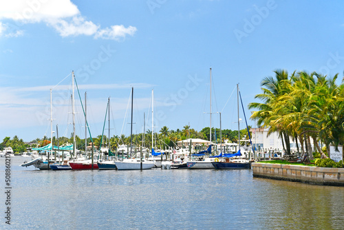 Boats at harbor in Port Salerno south of Stuart along the intracoastal waterway in Florida