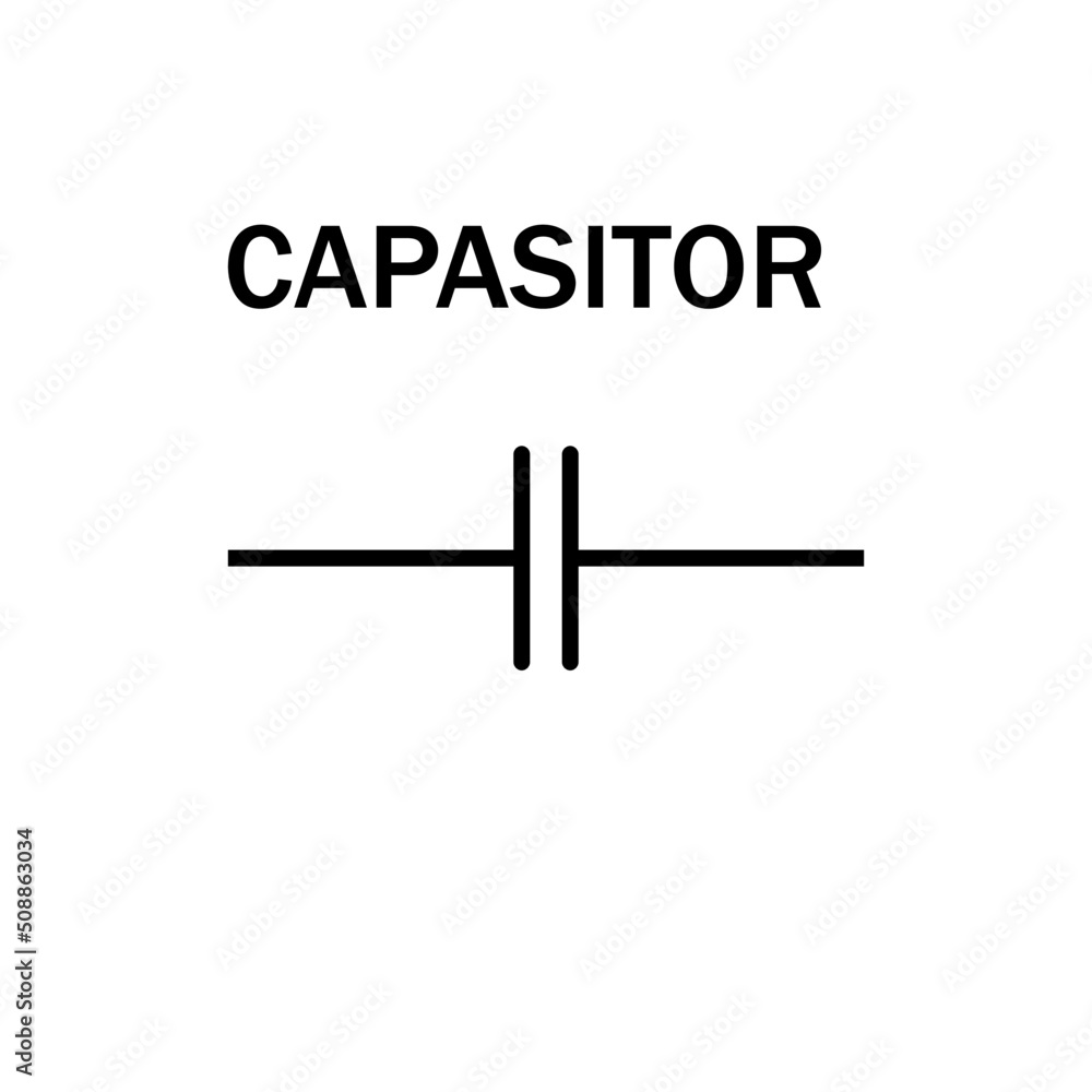 capasitor symbol logo vector electronic part