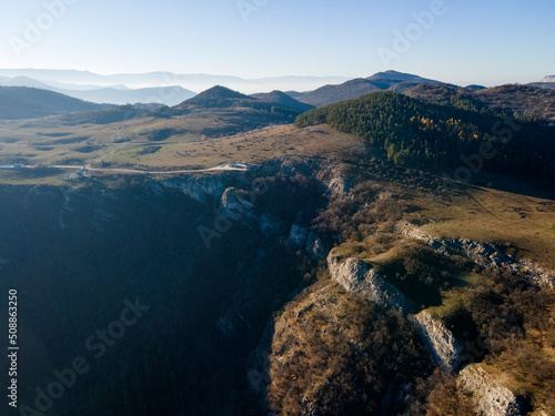 Aerial Autumn Landscape of Vratsata pass, Bulgaria