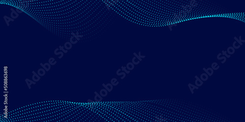Abstract background with flowing particles. Digital future technology concept. Vector illustration.