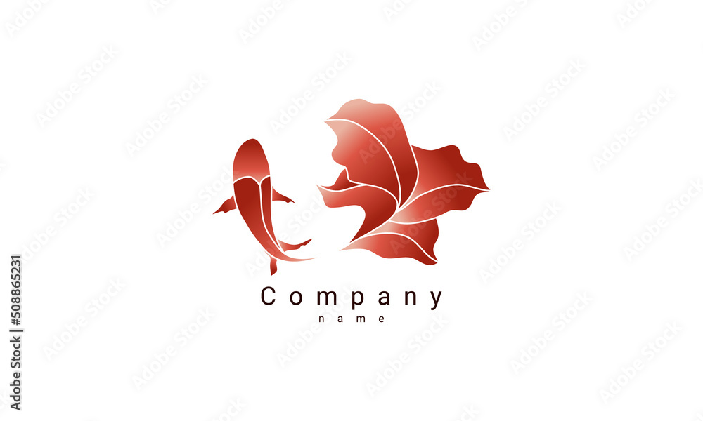 Fototapeta premium koi fish logo template