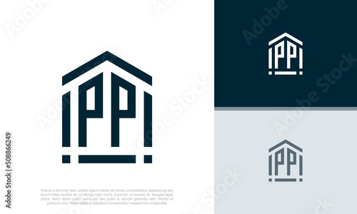 Simple Initials PP logo design. Initial Letter Logo. Shield logo.