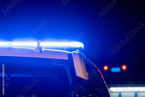 Generic police lights on a crime scene