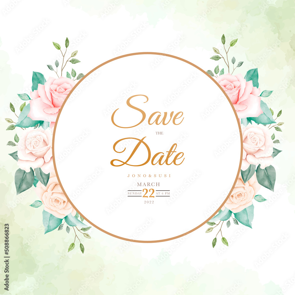 Save the date flower roses watercolor Save the date flower roses watercolor