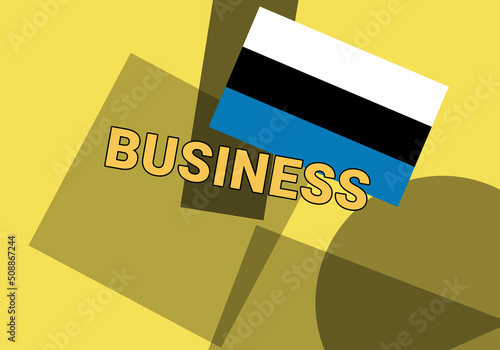 Estonia business.  Tallinn  Estonia commerce concept. Flag on colorful photo