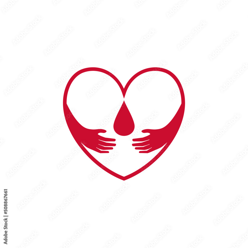 illustration of a pair of hands in the shape of a heart holding a drop of blood, for use in the health sector illustration of a pair of hands in the shape of a heart holding a drop of blood, for use in the health sector