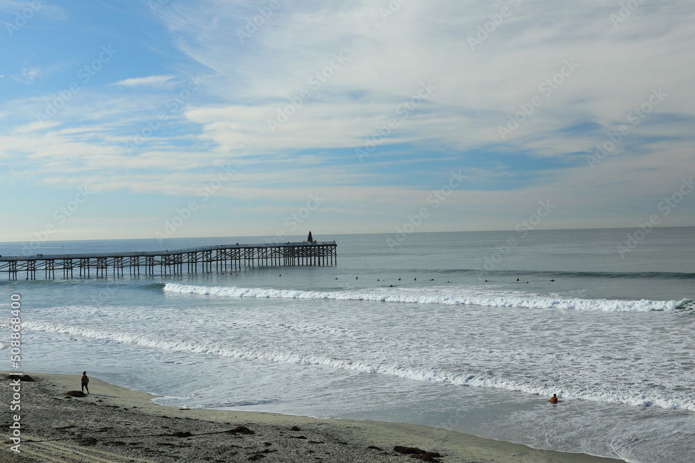 Pacific ocean beach in Saint Diego California USA