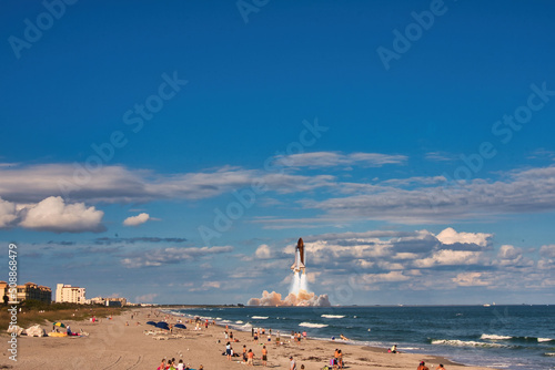 Missile launch from Cape Canaveral Florida photo