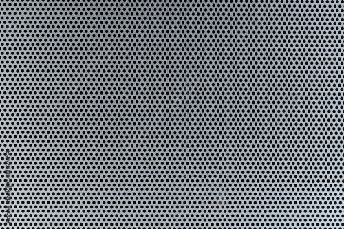 Pattern of round holes in metal