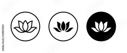 lotus flowers, Lotus, Lily Flower Icon. Spa icons button, vector, sign, symbol, logo, illustration, editable stroke, flat design style isolated on white linear pictogram