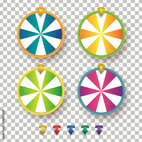 fortune wheel set collection vector graphic
