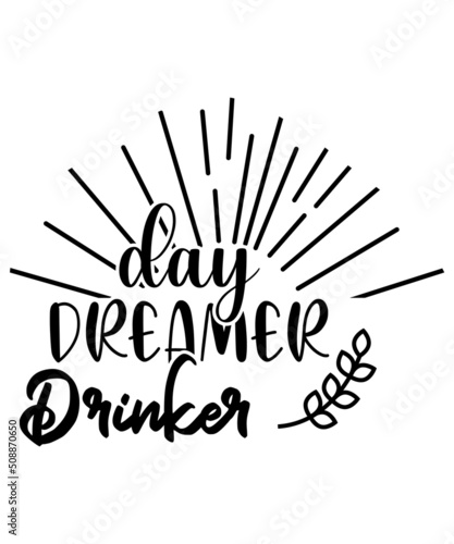 day dreamer drinker t-shirt design
