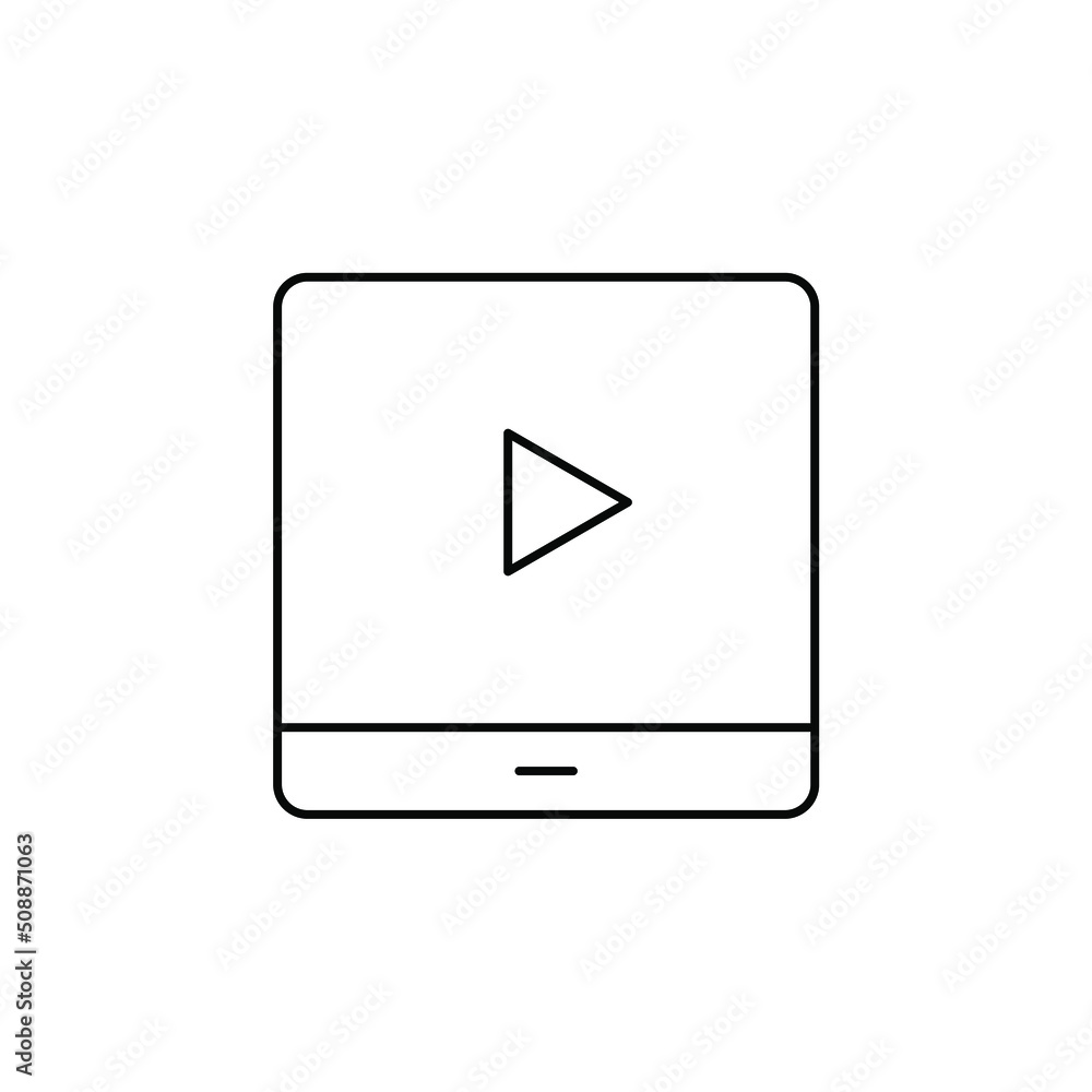 Video, Play, Film, Player, Movie Thin Line Icon Vector Illustration Logo Template. Suitable For Many Purposes. Video, Play, Film, Player, Movie Thin Line Icon Vector Illustration Logo Template. Suitable For Many Purposes.