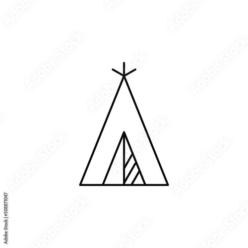 Camp, Tent, Camping, Travel Thin Line Icon Vector Illustration Logo Template. Suitable For Many Purposes. © Lalavida