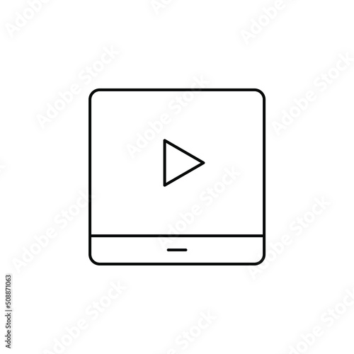 Free Download Video, Play, Film, Player, Movie Thin Line Icon Vector Illustration Logo Template. Suitable For Many Purposes. - GFXLoad