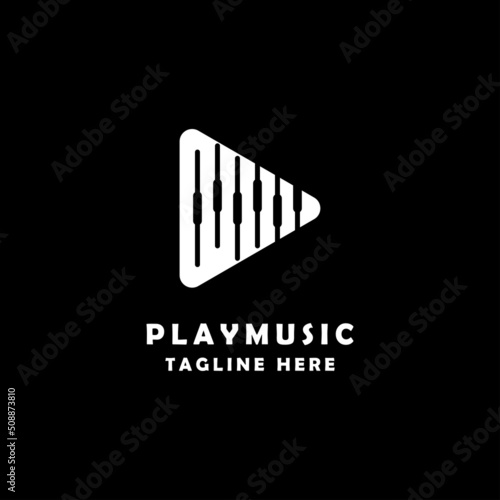 music beat player logo design